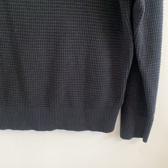 NWT Banana Republic Men's Cotton Waffle-Knit Half-Zip Sweater Black Size Large - Picture 5 of 11